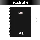 Spiral notebook A5 || PACK OF 4 || 200 pages each