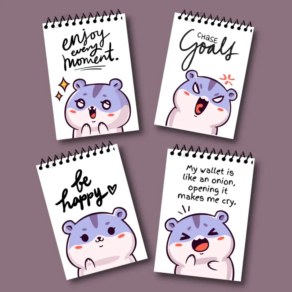 Velikana Cute Pocket Diary | Pack of 4 | 60 Sheets Each | Glossy Cover | Spiral Notebook