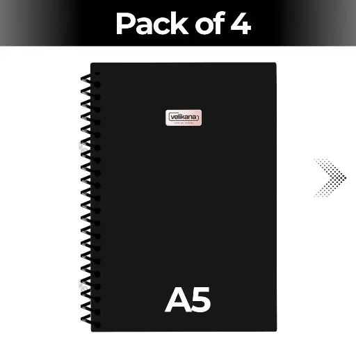 Spiral notebook A5 || PACK OF 4 || 200 pages each